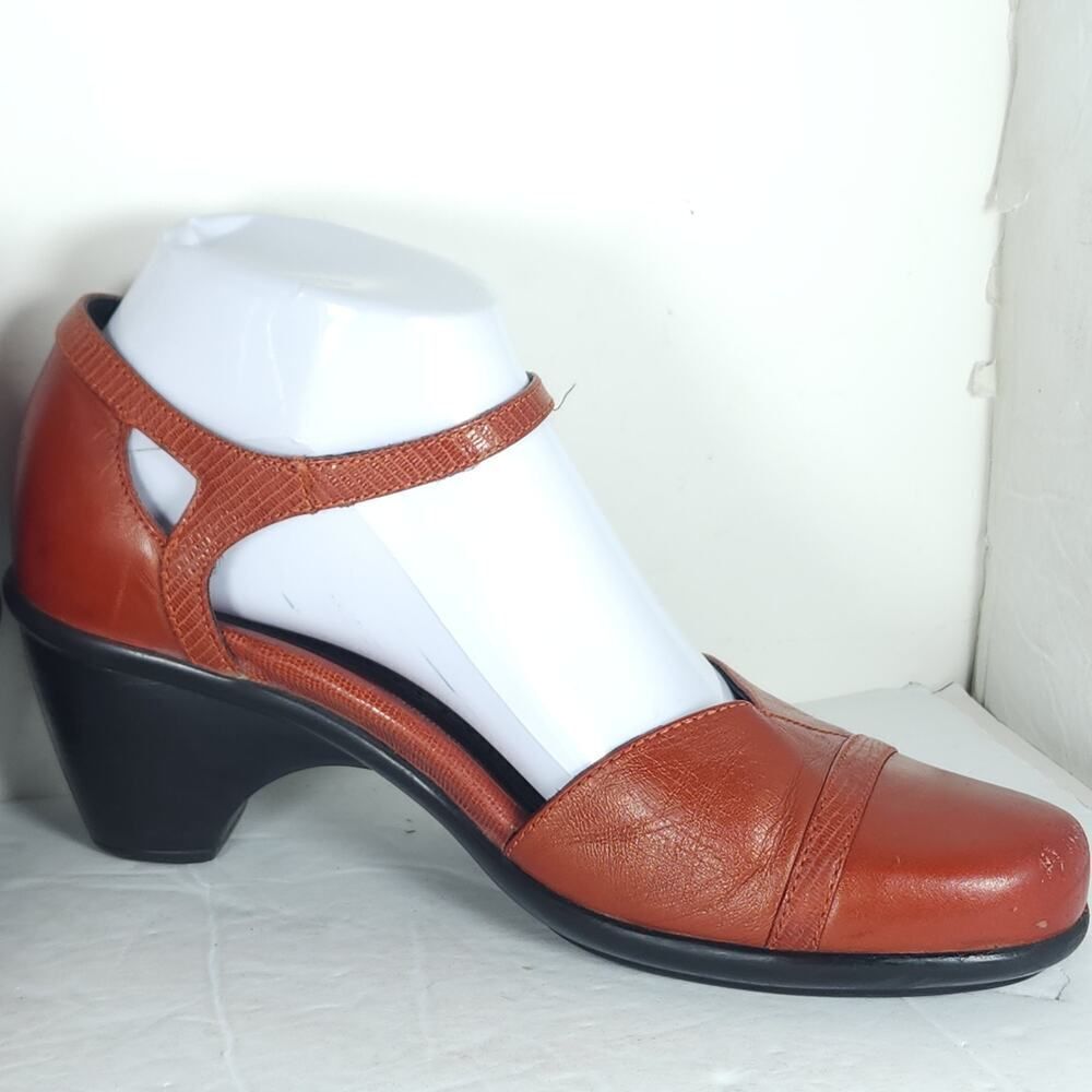 Dansko Women's Roxy US6,5 EU37 Red Leather Ankle Strap Mary Jane Shoes - Picture 6 of 16